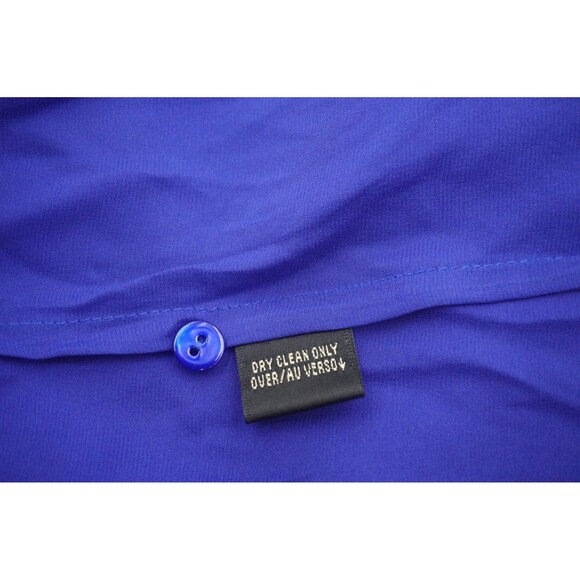 NWT Dana Buchman Blue 100% Silk Long Sleeves Blouse Office Classic Wear Size 24 - Picture 8 of 10